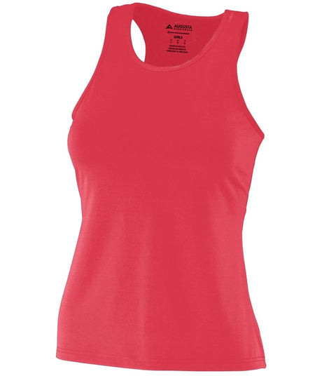 Augusta Sportswear Girls Poly/Spandex Solid Racerback Tank 1203 RED S