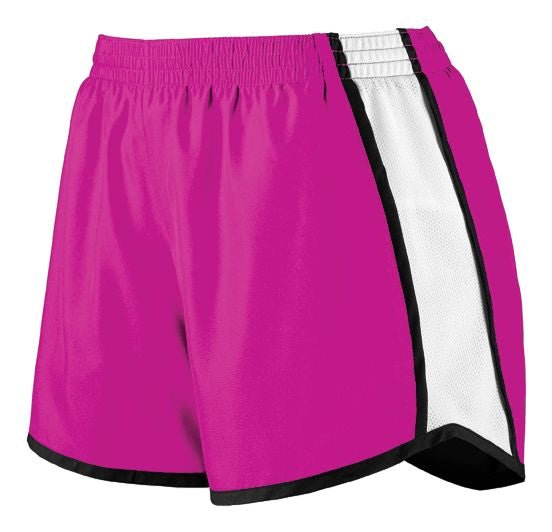 Augusta Sportswear Girls Pulse Team Shorts 1266 POWER PINK/WHITE/BLACK S