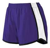 Augusta Sportswear Girls Pulse Team Shorts 1266 PURPLE/WHITE/BLACK S