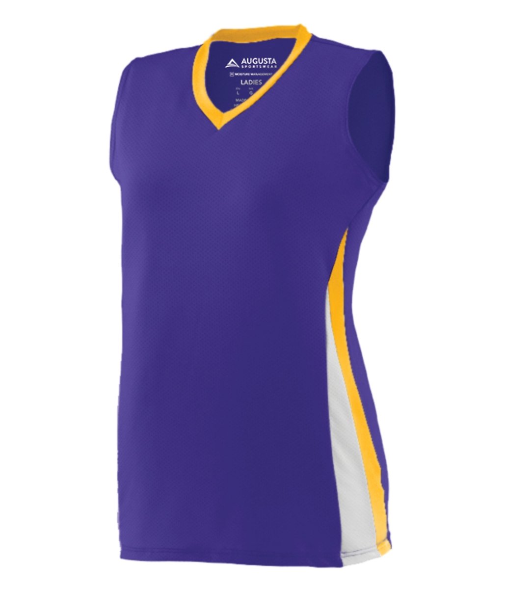 Augusta Sportswear Girls Tornado Jersey 1356 PURPLE/GOLD/WHITE S