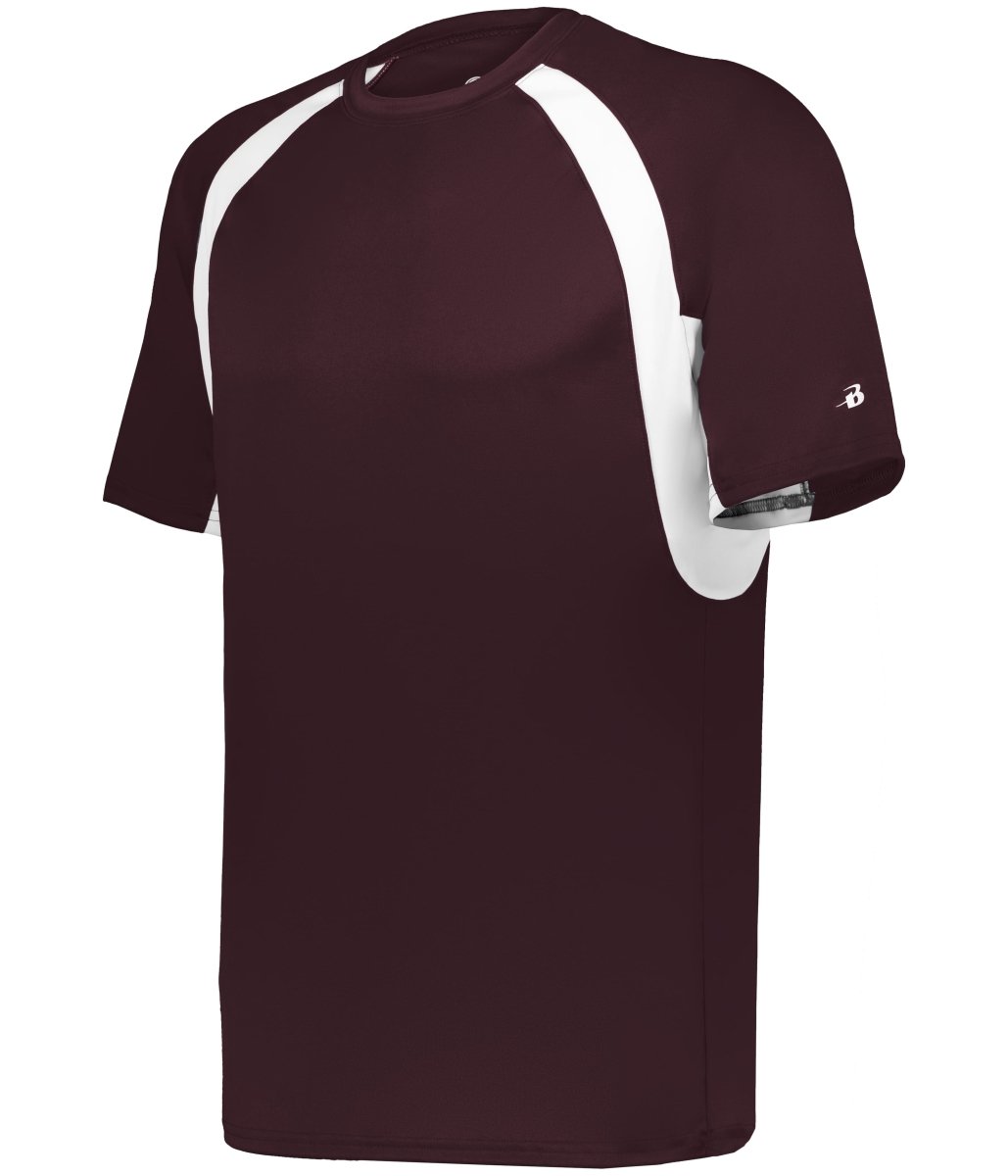 Augusta Sportswear HOOK TEE 414400 MAROON/WHITE (BA) S