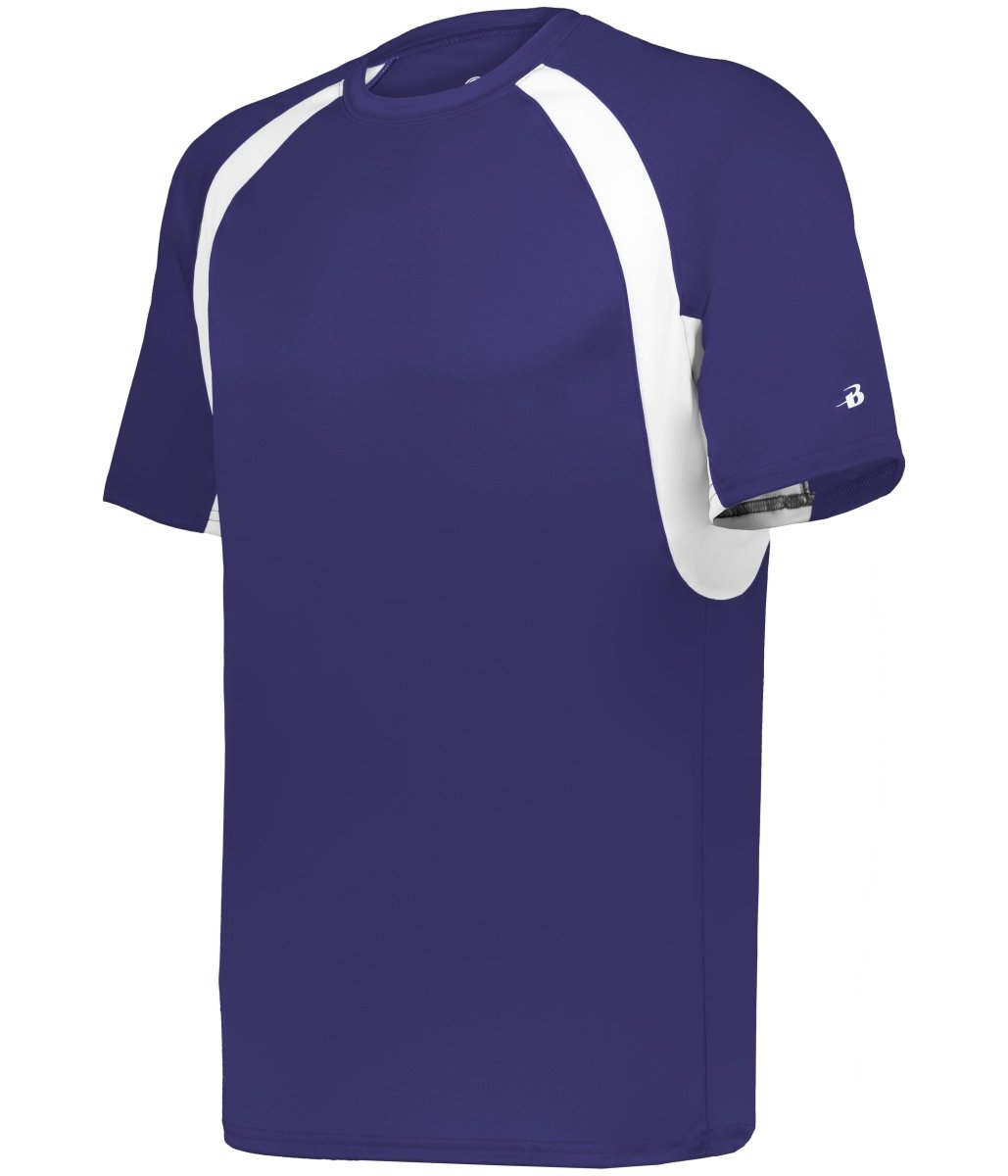 Augusta Sportswear HOOK TEE 414400 PURPLE/WHITE (BA) S