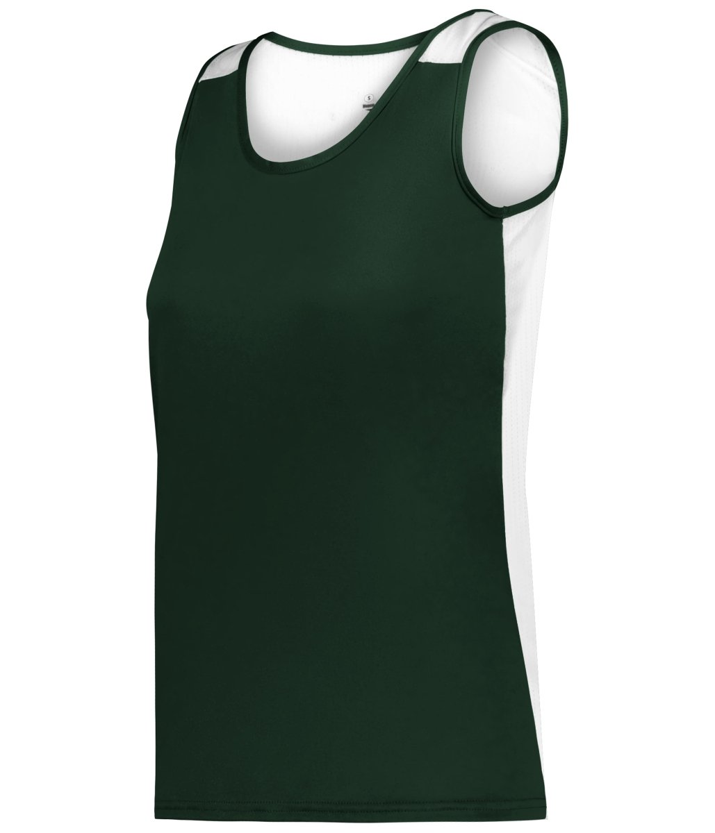Augusta Sportswear LADIES ARROW MESH BACK SINGLE - Augusta Sportswear 896800 FOREST/WHITE (BA) S