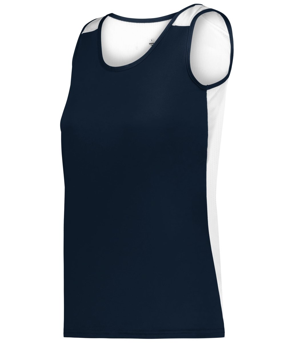 Augusta Sportswear LADIES ARROW MESH BACK SINGLE - Augusta Sportswear 896800 NAVY/WHITE (BA) S