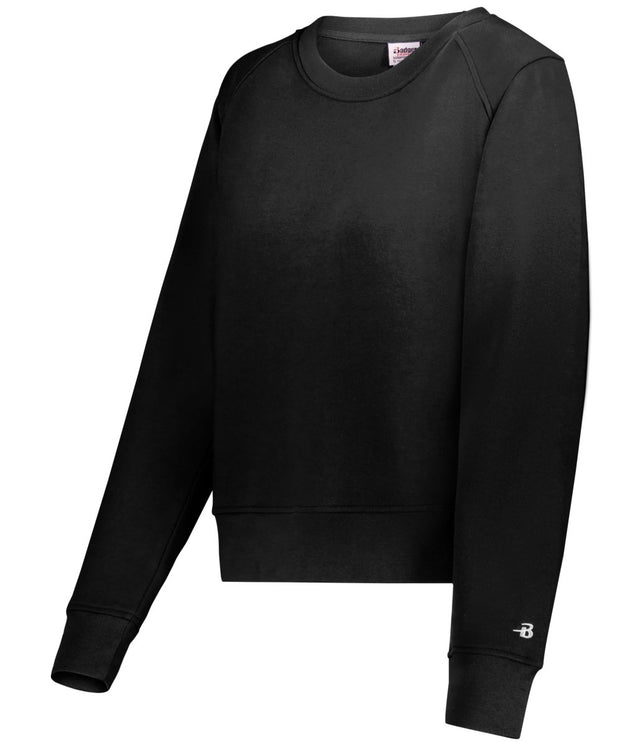 Augusta Sportswear LADIES ATHLETIC FLEECE CROP CREW 126300 BLACK S