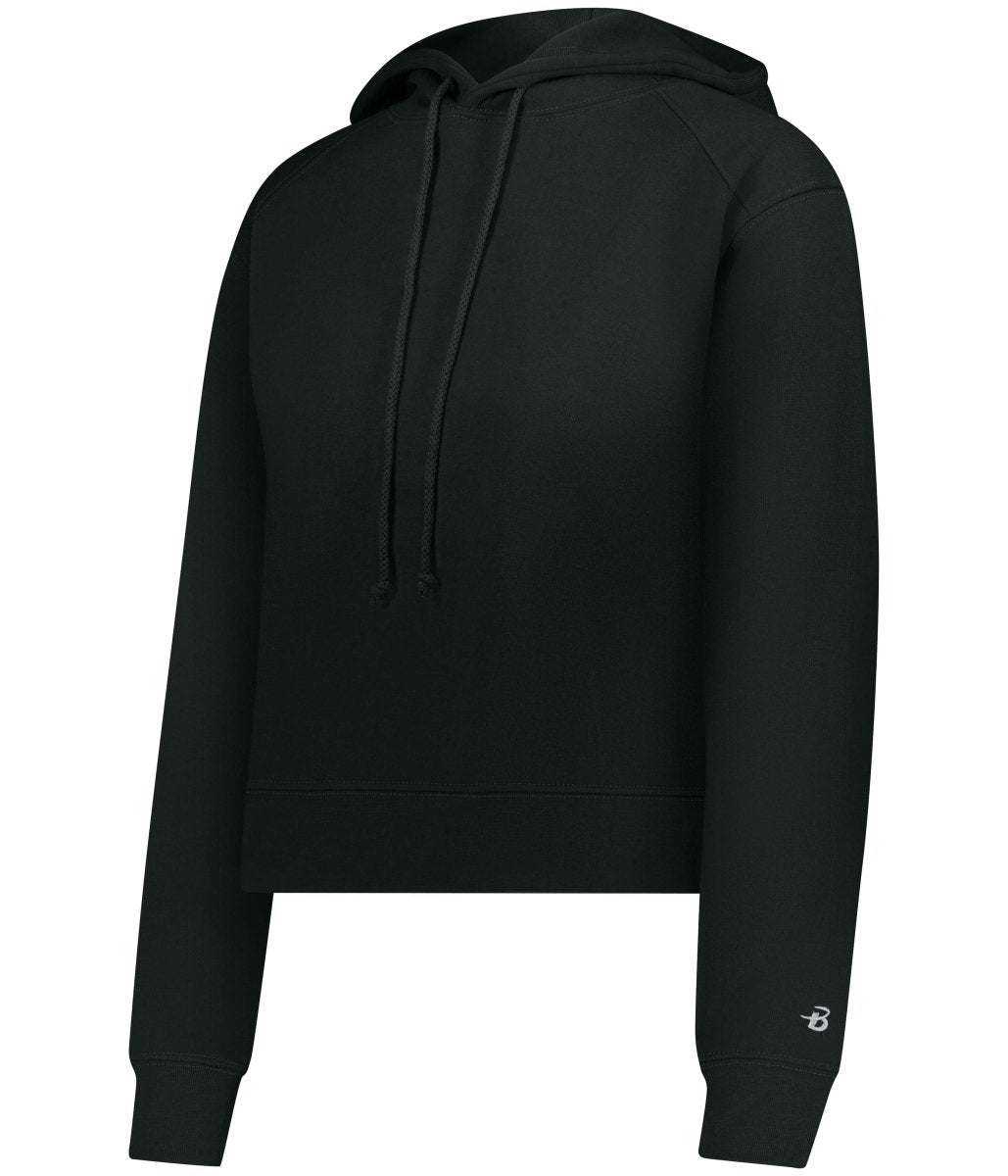 Augusta Sportswear LADIES ATHLETIC FLEECE CROP HOODIE 126100 BLACK S