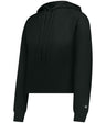 Augusta Sportswear LADIES ATHLETIC FLEECE CROP HOODIE 126100 BLACK S