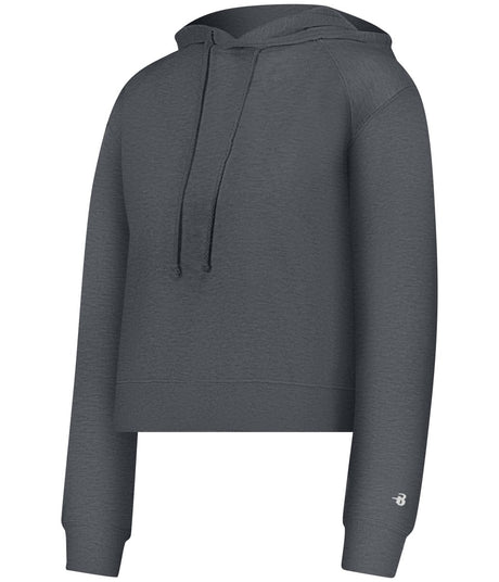 Augusta Sportswear LADIES ATHLETIC FLEECE CROP HOODIE 126100 CHARCOAL (BA) S