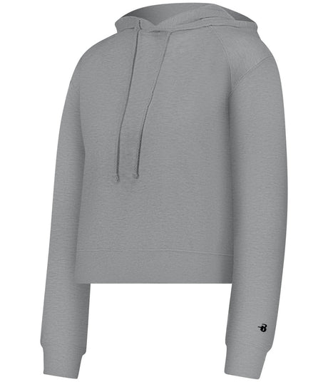 Augusta Sportswear LADIES ATHLETIC FLEECE CROP HOODIE 126100 OXFORD (BA) S