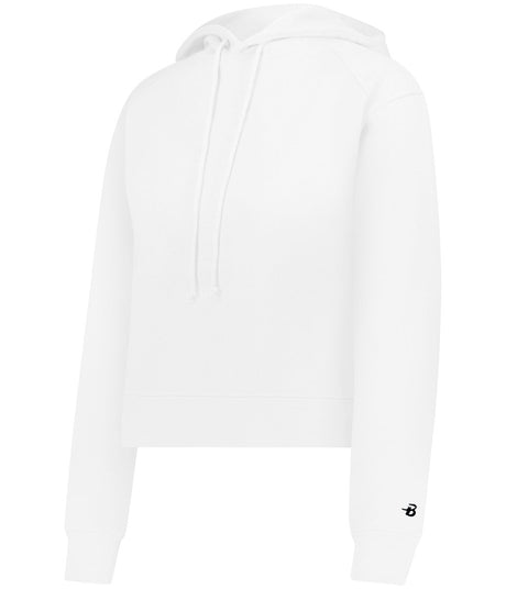 Augusta Sportswear LADIES ATHLETIC FLEECE CROP HOODIE 126100 WHITE S