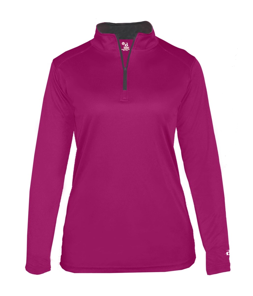 Augusta Sportswear LADIES B - CORE 1/4 ZIP PULLOVER 410300 HOT PINK/GRAPHITE (BA) S