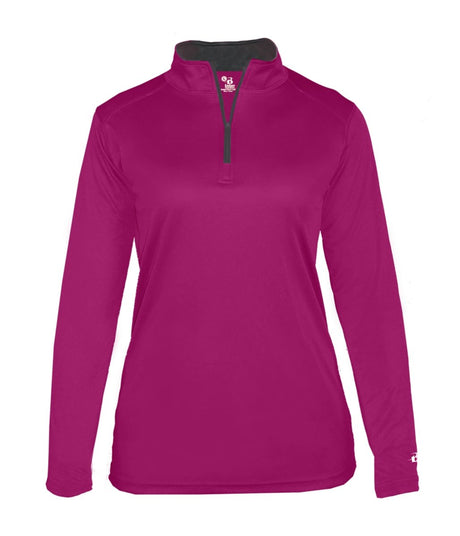 Augusta Sportswear LADIES B - CORE 1/4 ZIP PULLOVER 410300 HOT PINK/GRAPHITE (BA) S