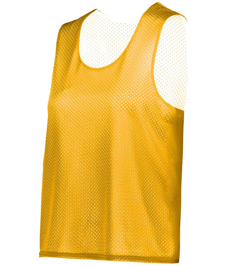 Augusta Sportswear LADIES C2 REVERSIBLE MESH LACROSSE PINNIE 566000 GOLD/WHITE (BA) XS