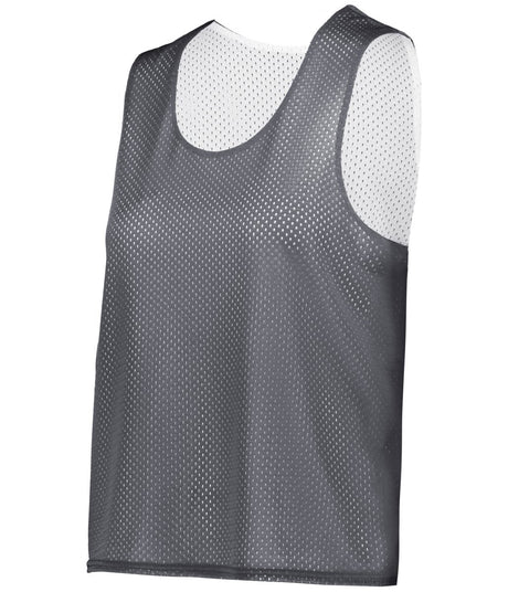 Augusta Sportswear LADIES C2 REVERSIBLE MESH LACROSSE PINNIE 566000 GRAPHITE/WHITE (BA) XS