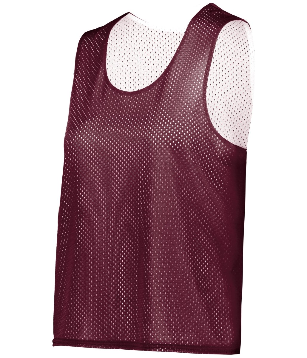 Augusta Sportswear LADIES C2 REVERSIBLE MESH LACROSSE PINNIE 566000 MAROON/WHITE (BA) XS