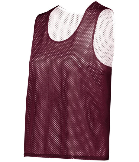 Augusta Sportswear LADIES C2 REVERSIBLE MESH LACROSSE PINNIE 566000 MAROON/WHITE (BA) XS