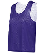 Augusta Sportswear LADIES C2 REVERSIBLE MESH LACROSSE PINNIE 566000 PURPLE/WHITE (BA) XS