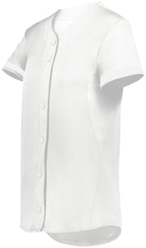 Augusta Sportswear Ladies Cutter+ Full Button Softball Jersey 6919 WHITE S