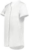 Augusta Sportswear Ladies Cutter+ Full Button Softball Jersey 6919 WHITE S