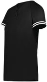 Augusta Sportswear Ladies Cutter+ Henley Jersey 6917 BLACK/WHITE S