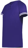 Augusta Sportswear Ladies Cutter+ Henley Jersey 6917 PURPLE/WHITE S