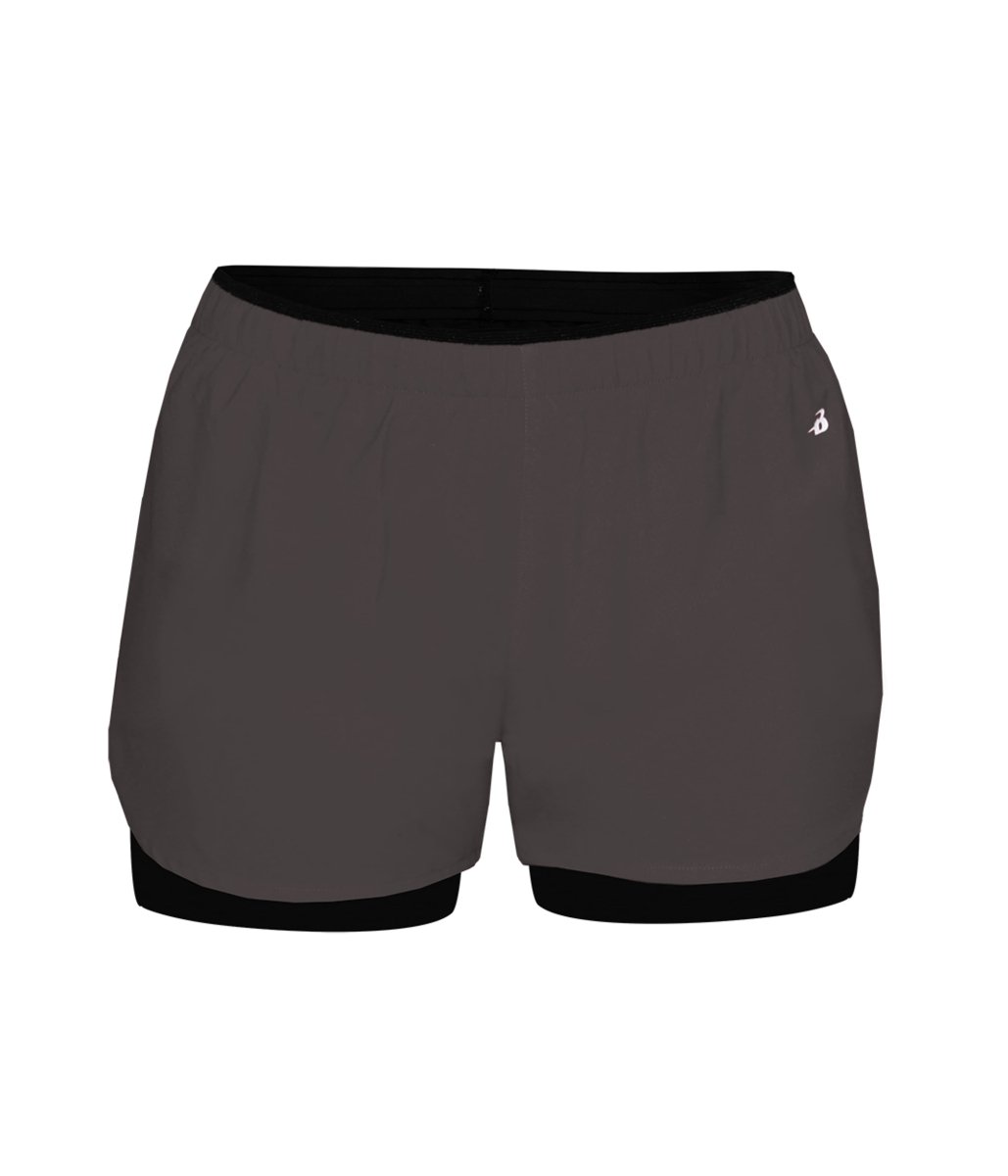 Augusta Sportswear LADIES DOUBLE UP SHORT 615000 GRAPHITE/BLACK (BA) S