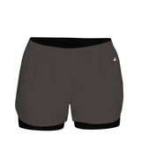 Augusta Sportswear LADIES DOUBLE UP SHORT 615000 GRAPHITE/BLACK (BA) S