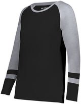Augusta Sportswear Ladies Fanatic 2.0 Long Sleeve Tee 2917 BLACK/GREY HEATHER XXS