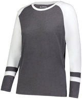 Augusta Sportswear Ladies Fanatic 2.0 Long Sleeve Tee 2917 CARBON HEATHER/WHITE XXS