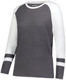 Augusta Sportswear Ladies Fanatic 2.0 Long Sleeve Tee 2917 CARBON HEATHER/WHITE XXS