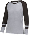 Augusta Sportswear Ladies Fanatic 2.0 Long Sleeve Tee 2917 GREY HEATHER/BLACK XXS