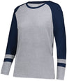 Augusta Sportswear Ladies Fanatic 2.0 Long Sleeve Tee 2917 GREY HEATHER/NAVY XXS