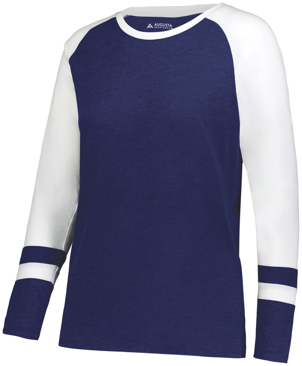 Augusta Sportswear Ladies Fanatic 2.0 Long Sleeve Tee 2917 NAVY/WHITE XXS