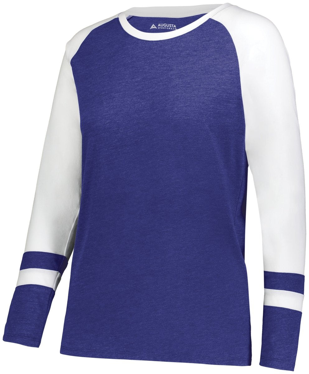 Augusta Sportswear Ladies Fanatic 2.0 Long Sleeve Tee 2917 PURPLE/WHITE XXS
