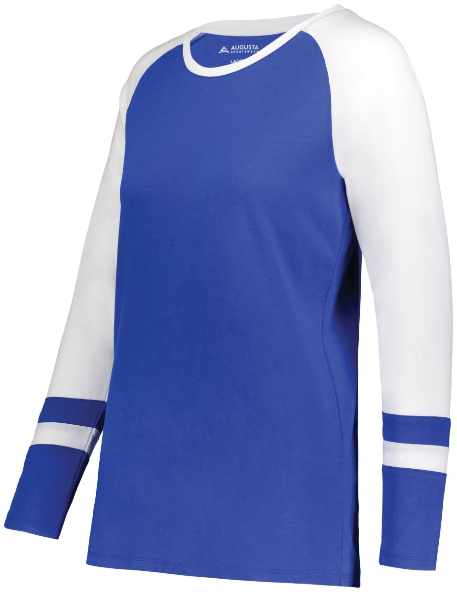 Augusta Sportswear Ladies Fanatic 2.0 Long Sleeve Tee 2917 ROYAL/WHITE XXS