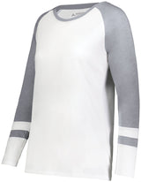 Augusta Sportswear Ladies Fanatic 2.0 Long Sleeve Tee 2917 WHITE/GREY HEATHER XXS