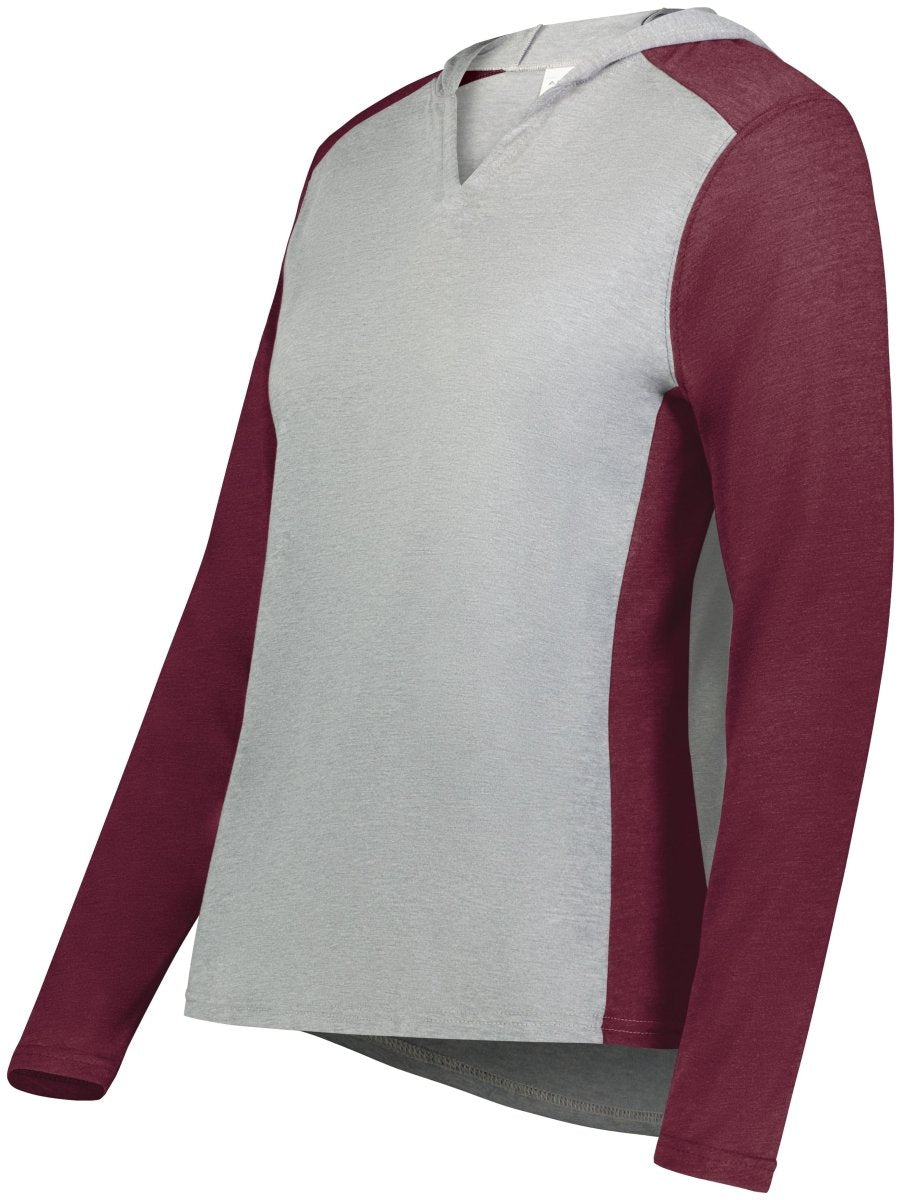 Augusta Sportswear Ladies Gameday Vintage Hoodie 6902 GREY HEATHER/MAROON HEATHER S