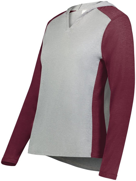 Augusta Sportswear Ladies Gameday Vintage Hoodie 6902 GREY HEATHER/MAROON HEATHER S