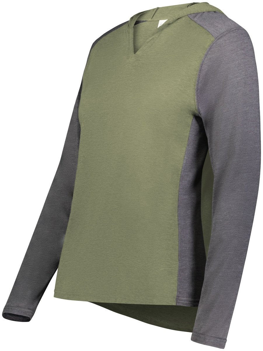 Augusta Sportswear Ladies Gameday Vintage Hoodie 6902 OLIVE HEATHER/CARBON HEATHER S