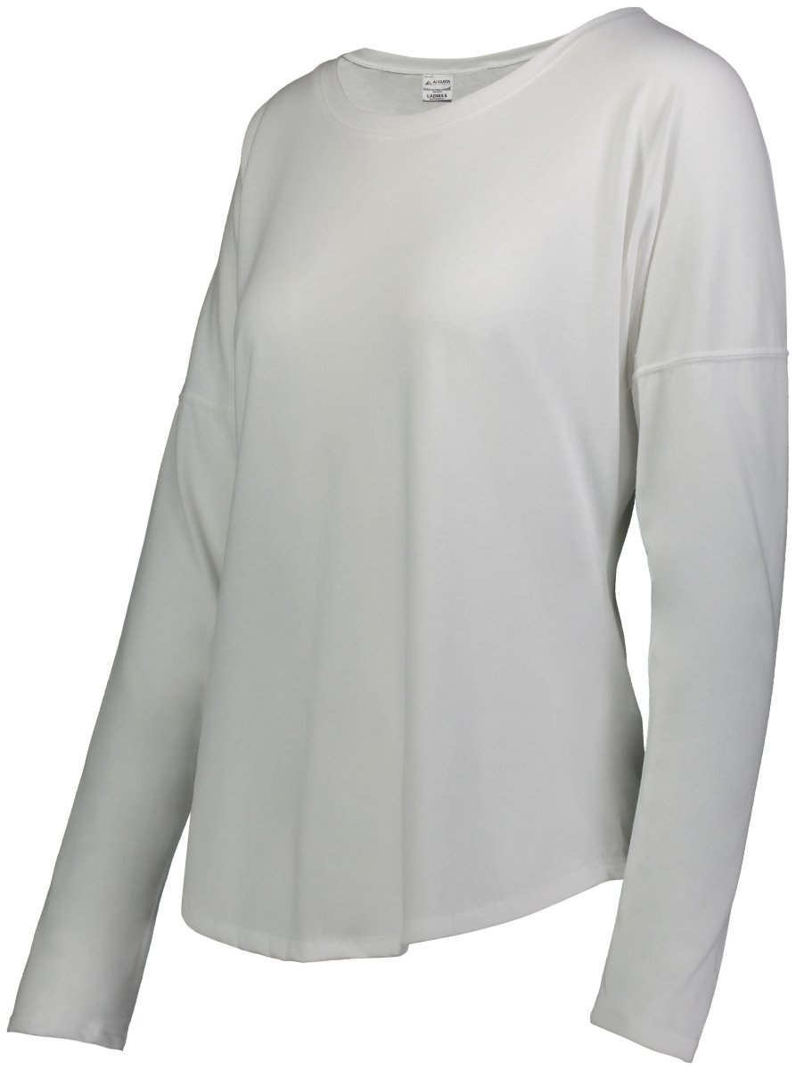 Augusta Sportswear Ladies Lux Tri - Blend Long Sleeve Tee 3077 WHITE S