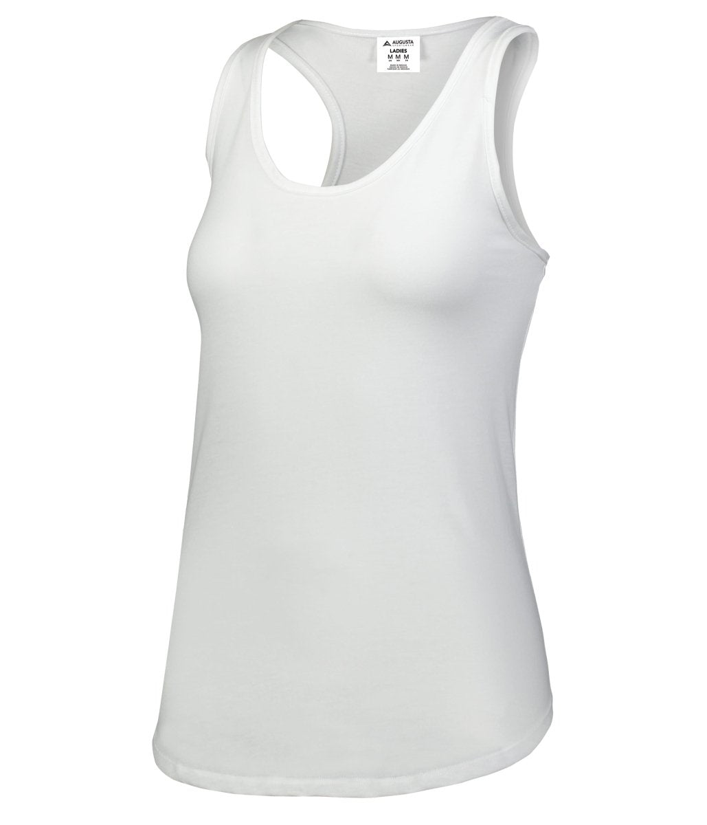 Augusta Sportswear Ladies Lux Tri - Blend Tank 3078 WHITE S
