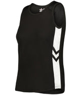 Augusta Sportswear LADIES MEDAL TRACK JERSEY - Augusta Sportswear R4LFJW BLACK/WHITE (BA) S