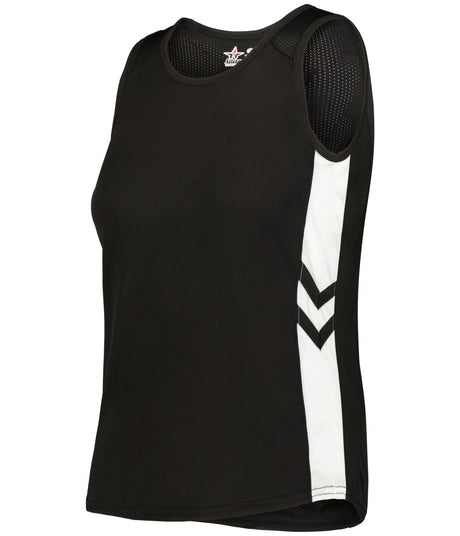 Augusta Sportswear LADIES MEDAL TRACK JERSEY - Augusta Sportswear R4LFJW BLACK/WHITE (BA) S
