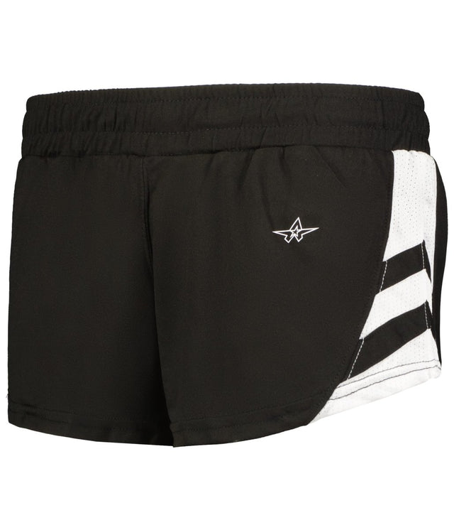 Augusta Sportswear LADIES MEDAL TRACK SHORTS - Augusta Sportswear R4LFPW BLACK/WHITE (BA) S