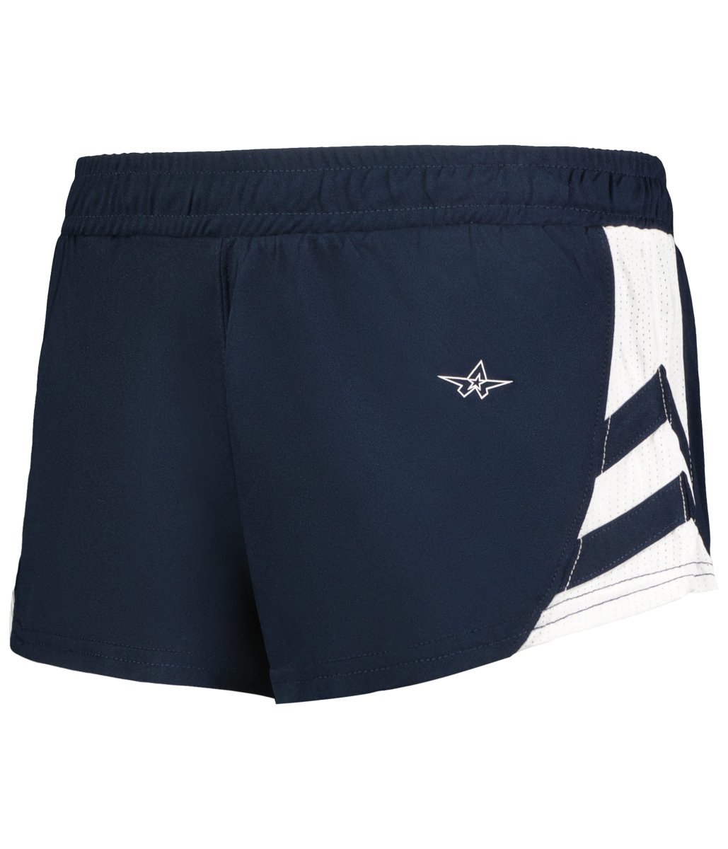 Augusta Sportswear LADIES MEDAL TRACK SHORTS - Augusta Sportswear R4LFPW NAVY/WHITE (BA) S