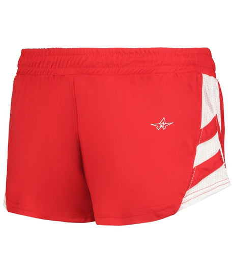 Augusta Sportswear LADIES MEDAL TRACK SHORTS - Augusta Sportswear R4LFPW RED/WHITE (BA) S