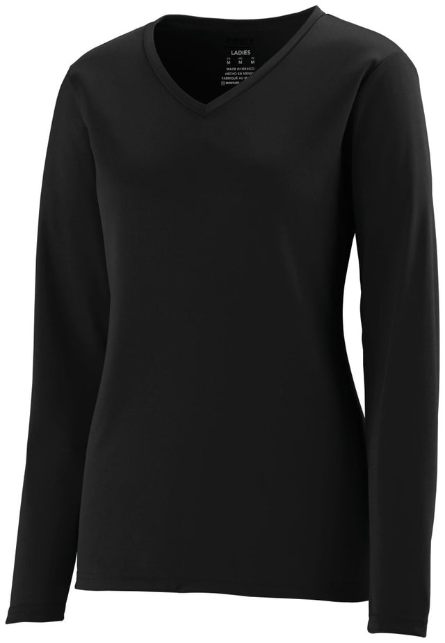 Augusta Sportswear Ladies NexGen Wicking Long Sleeve Tee 1788 BLACK S