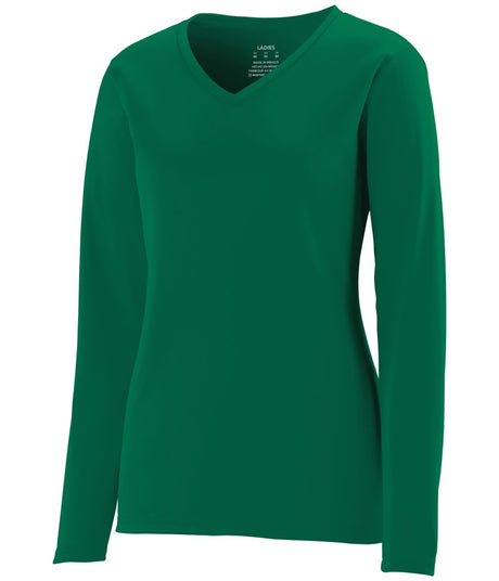 Augusta Sportswear Ladies NexGen Wicking Long Sleeve Tee 1788 DARK GREEN S