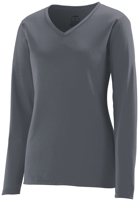 Augusta Sportswear Ladies NexGen Wicking Long Sleeve Tee 1788 GRAPHITE S