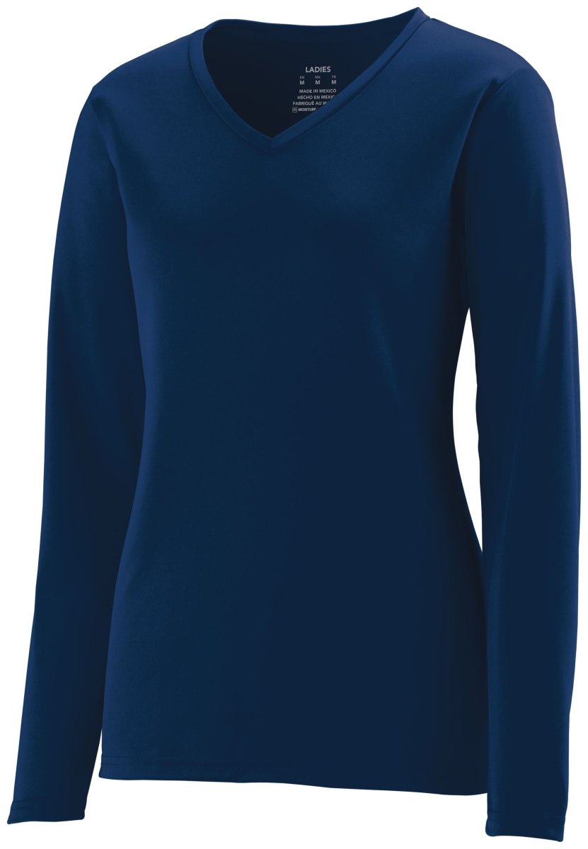 Augusta Sportswear Ladies NexGen Wicking Long Sleeve Tee 1788 NAVY S